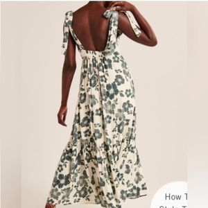 Abercrombie & Fitch Green Floral Tiered Dress